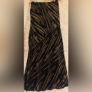Matty M Olive and Black Zebra Print Maxi Skirt